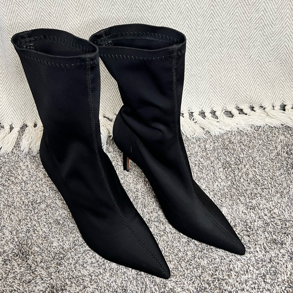 Black Bootie Stiletto Sock Bootie - image 5